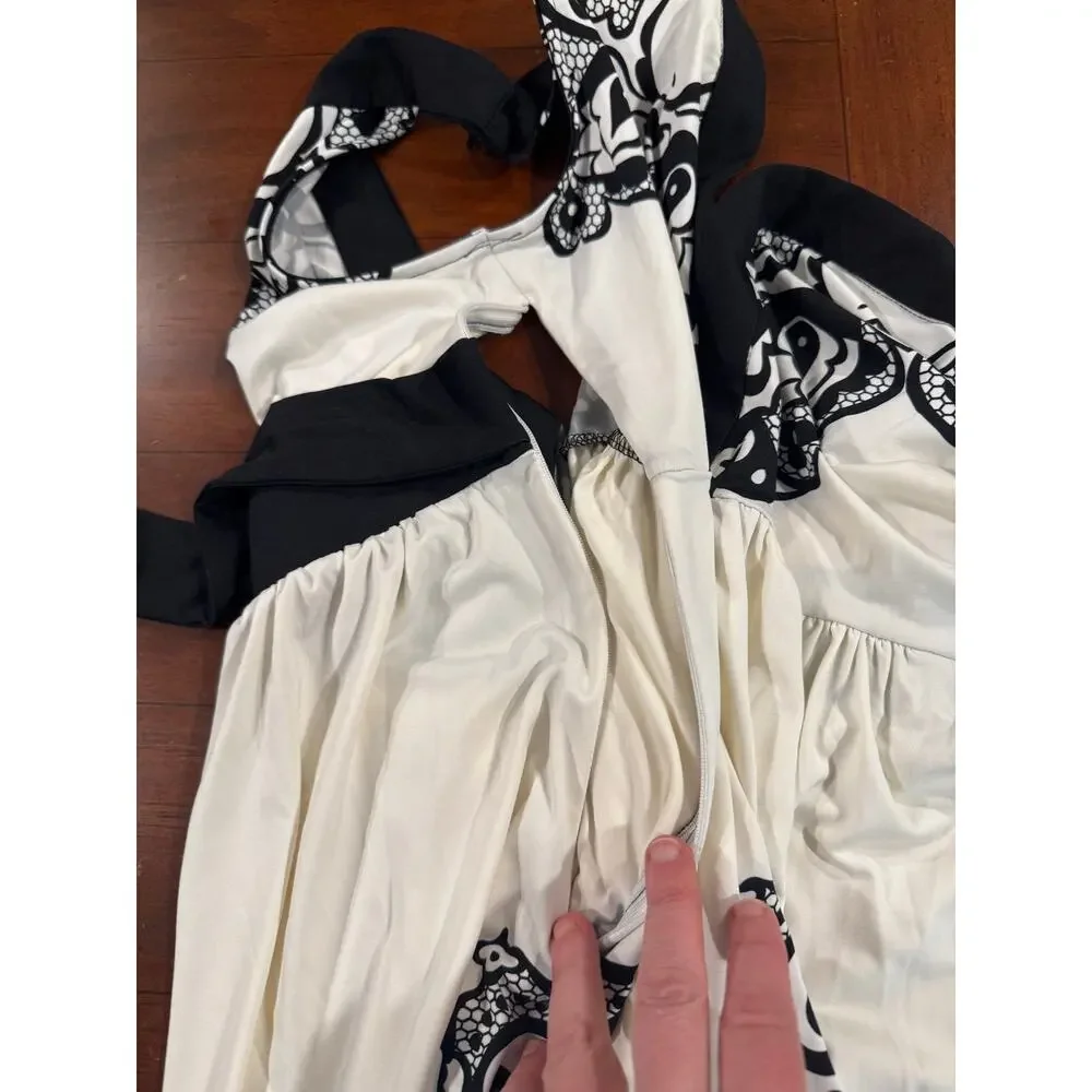 NWT NY&C Black & White Paisley Print Sleeveless Fit & Flare Dress XL - Picture 8 of 10